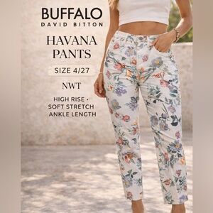 NWT Buffalo Havana Floral Pants 4/27 High Rise Stretch Ankle Skinny